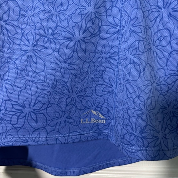 L. L. Bean Running Top Women's Large Short Sleeve Blue Zipper Pocket Quick Dry - Picture 2 of 8